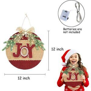 Merry Christmas Sign - Buffalo Plaid Christmas Door Decorations, Christmas Decor